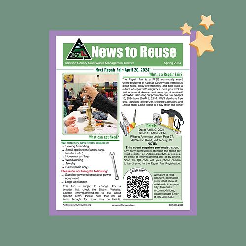 Extra! Extra! Read all about it! The latest edition of ACSWMD's News to Reuse should be hitting mailboxes soon. In case...