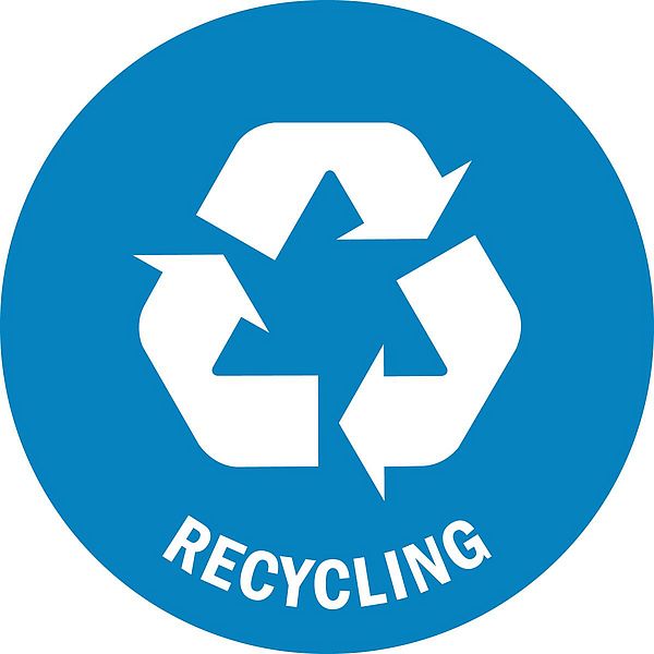 blue recycling symbol