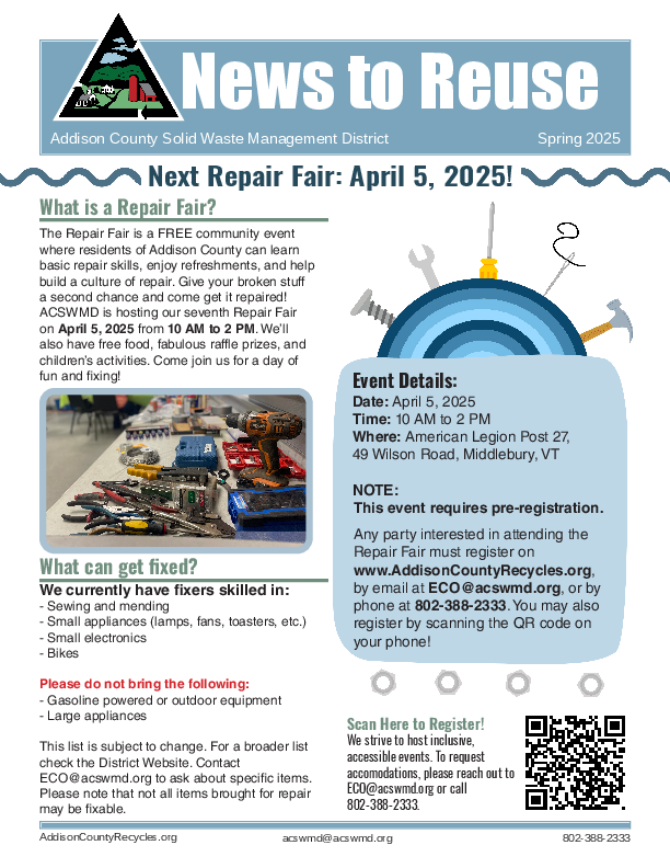 This opens the Spring 2025 Newsletter. If unable to read the PDF, please call 802-388-2333 for assistance.