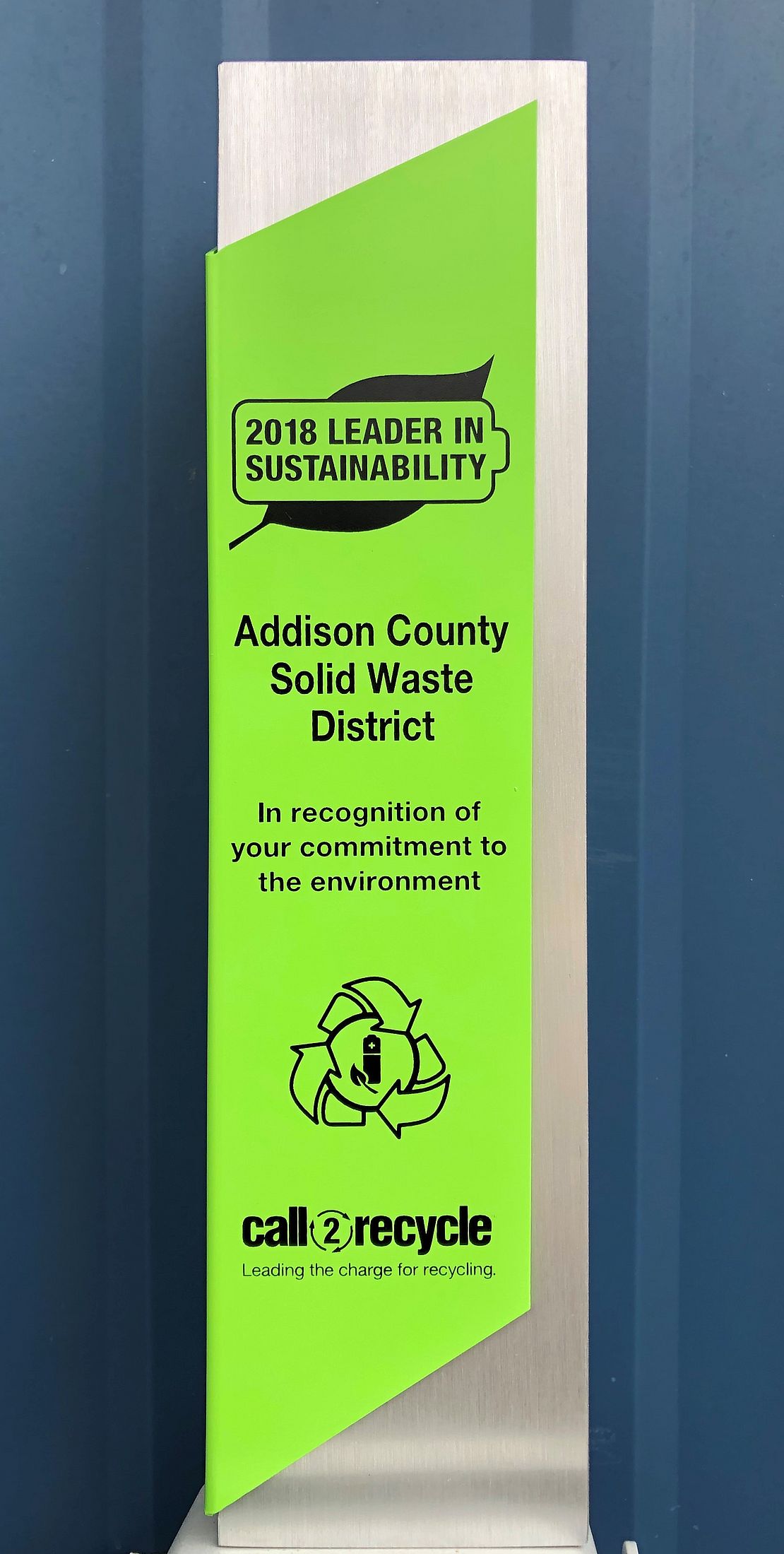 Call2Recycle 2018 Sustainability Award