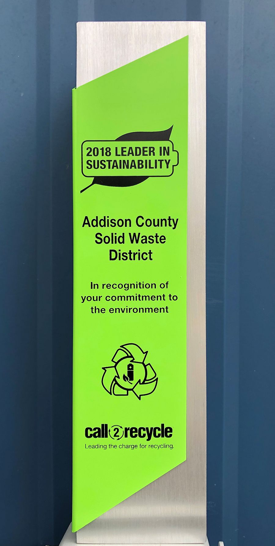 Call2Recycle 2018 Sustainability Award