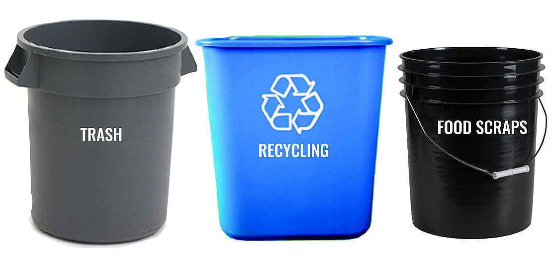 trash, recycling, food scraps trash, recycling, food scraps