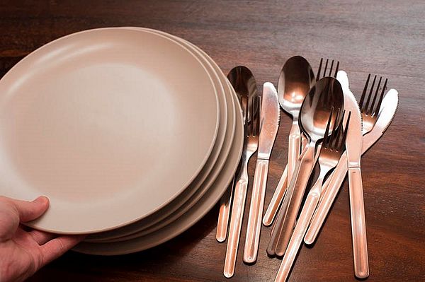 Plates and silverware