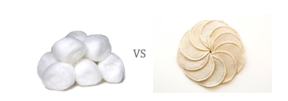 Disposable cotton balls vs reusable cloth pads
