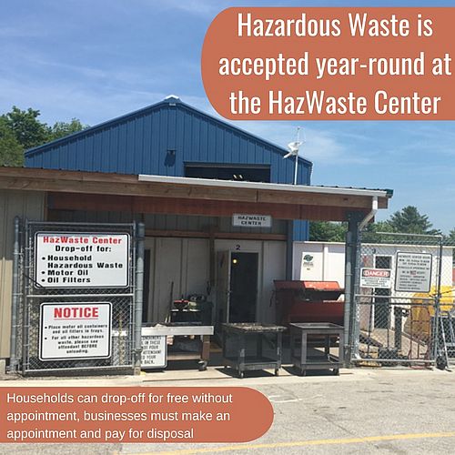 The HazWaste Center is located at the District Transfer Station on Route 7 South in Middlebury and is open year-round....
