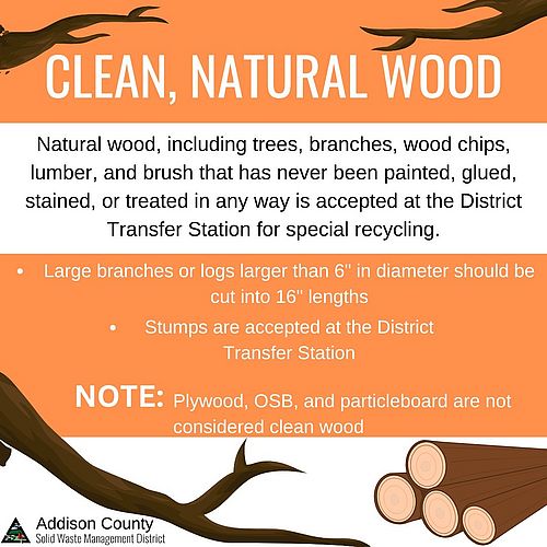 Leaf and yard waste is banned from landfill disposal in Vermont. Natural wood without any treatment is accepted at the...